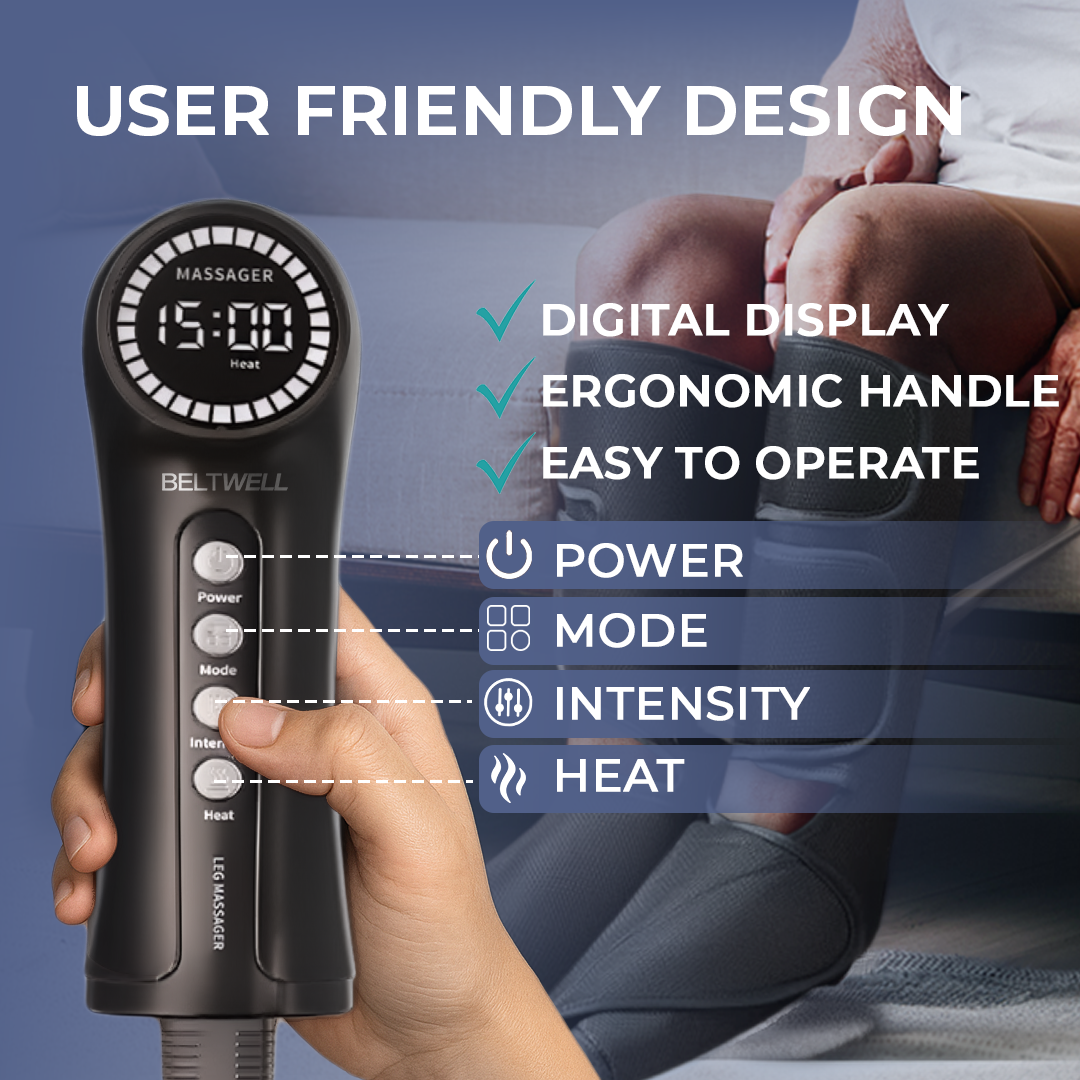 LymfoAir™ PRO - Leg & Foot Air Compression Massager With Heat