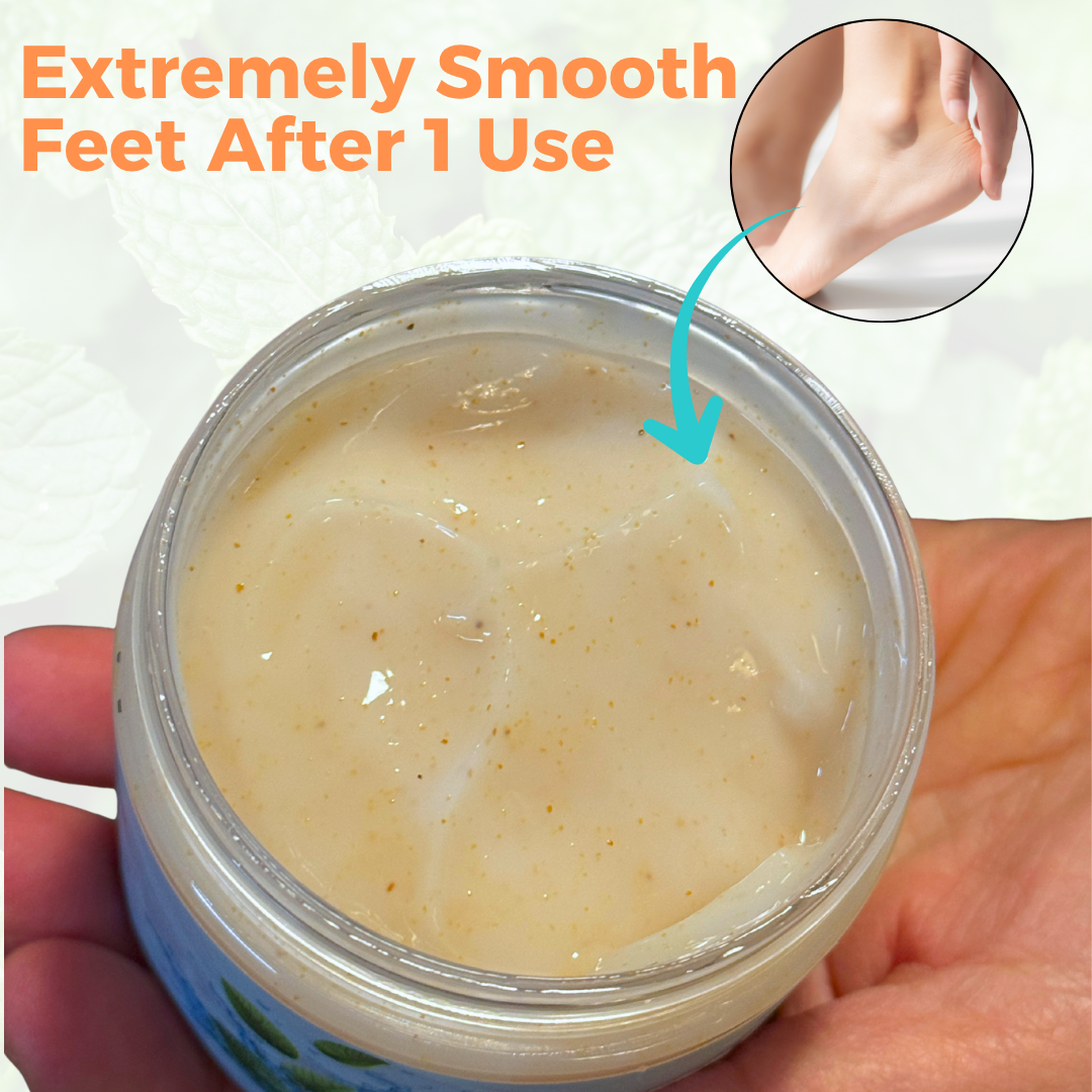 LymfoScrub™ Frosty Peppermint Foot Scrub For Sensitive, Itchy, Cracked, & Swollen Feet