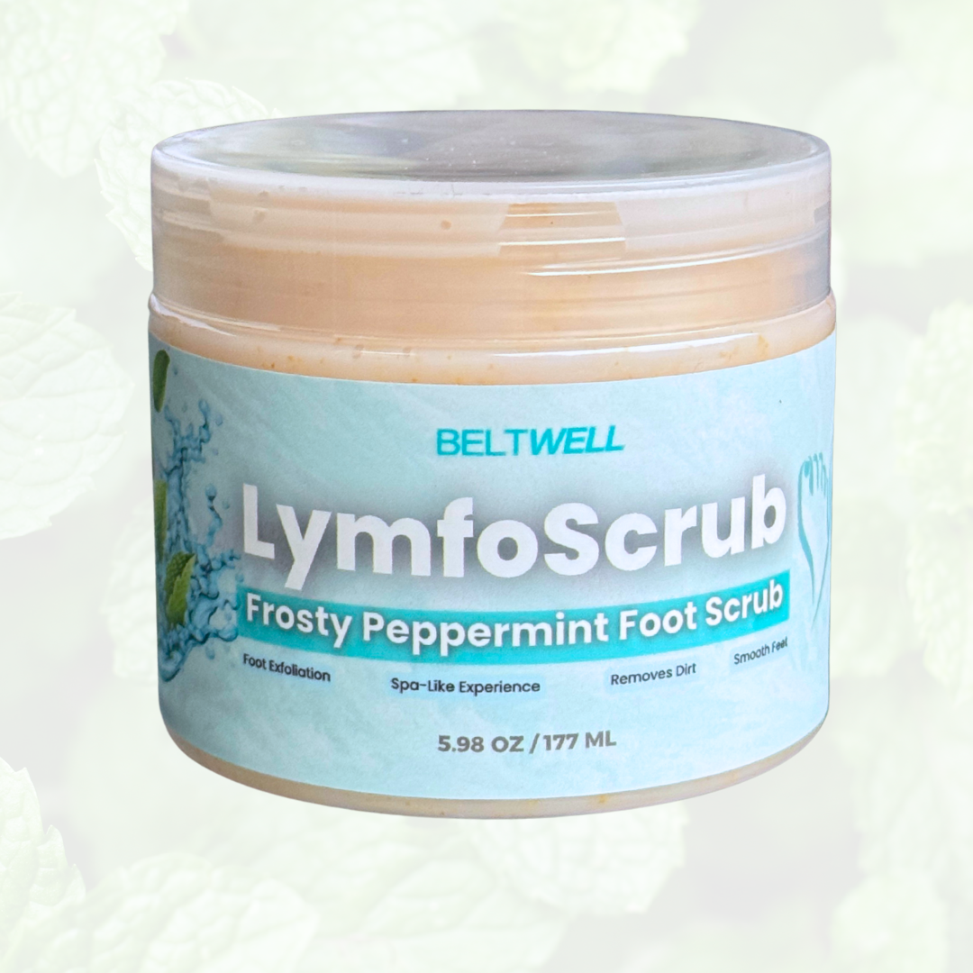 LymfoScrub™ Frosty Peppermint Foot Scrub For Sensitive, Itchy, Cracked, & Swollen Feet