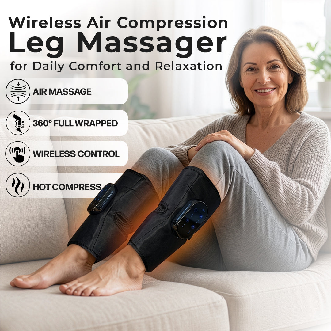 LymfoAir™ Triple-Circulation Therapy Compression Massager | Wireless | Heat | EMS