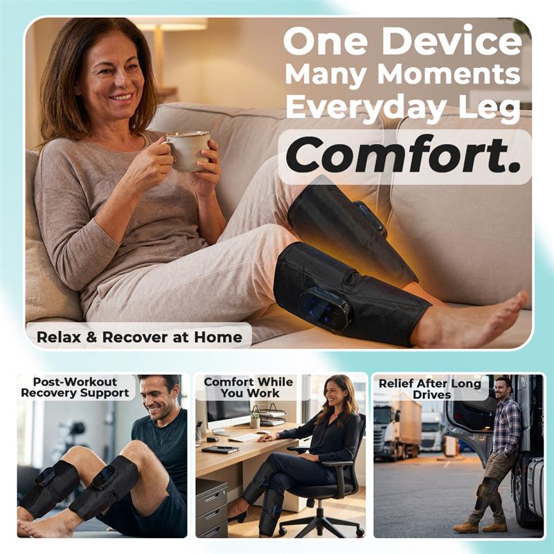 LymfoAir™ Triple-Circulation Therapy Compression Massager | Wireless | Heat | EMS
