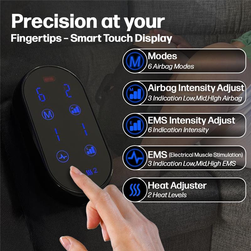 LymfoAir™ Triple-Circulation Therapy Compression Massager | Wireless | Heat | EMS