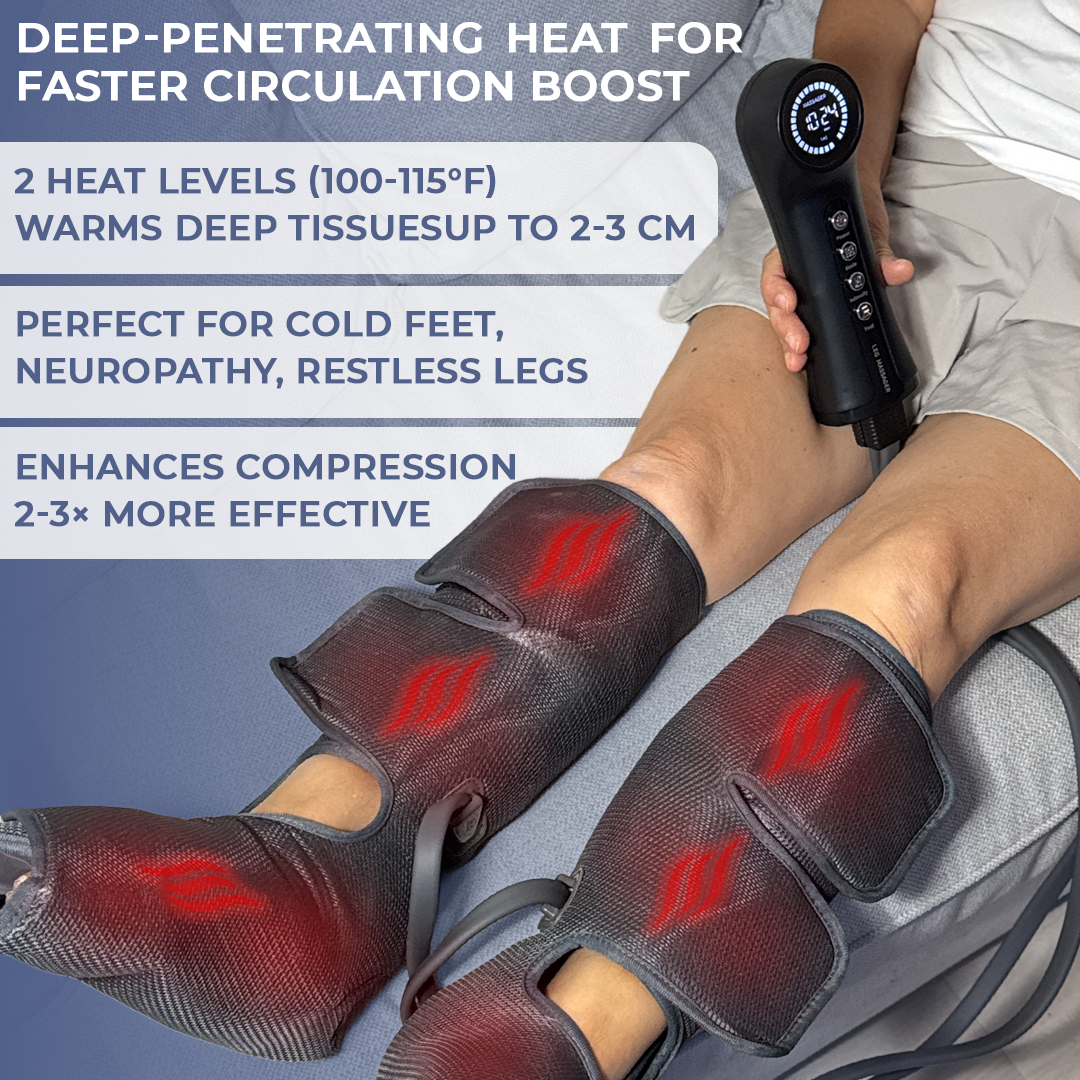 LymfoAir™ PRO - Leg & Foot Air Compression Massager With Heat