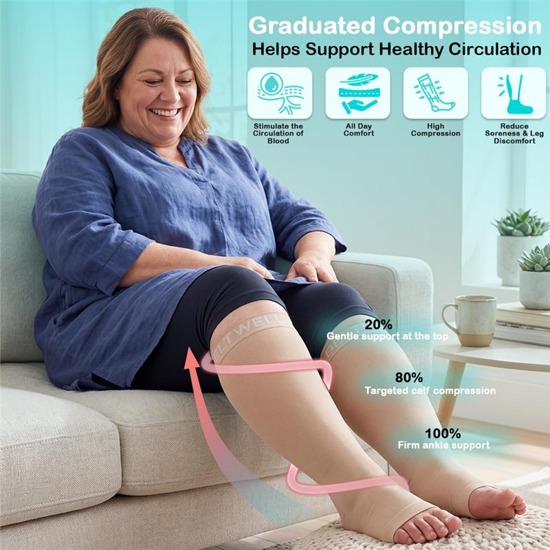 Beltwell® The Original Extra Wide Toeless Compression Socks